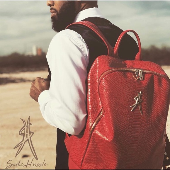 Red Waterproof Python Backpack - Picture 3 of 3